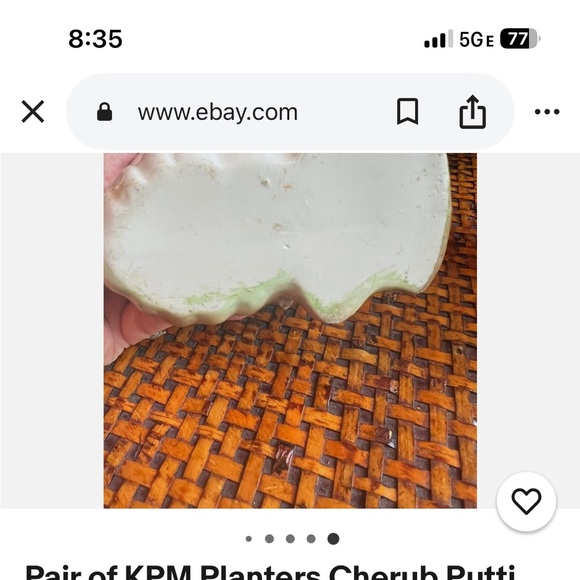 Vintage KPM Planter Cherub Putti Figurine Bisque Porcelain Boat Vase - Picture 11 of 11